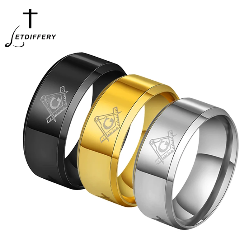 Модные масонские кольца letdiffy обручальные из нержавеющей стали 8 мм мужские и