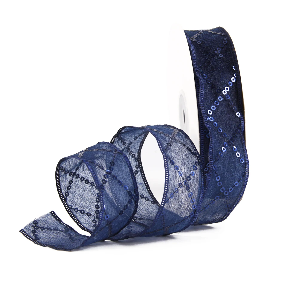 Вечерние аксессуары из органзы с блестками 25 мм или 42 ярдов yc2546|gauze ribbon|ribbon yardsribbon |