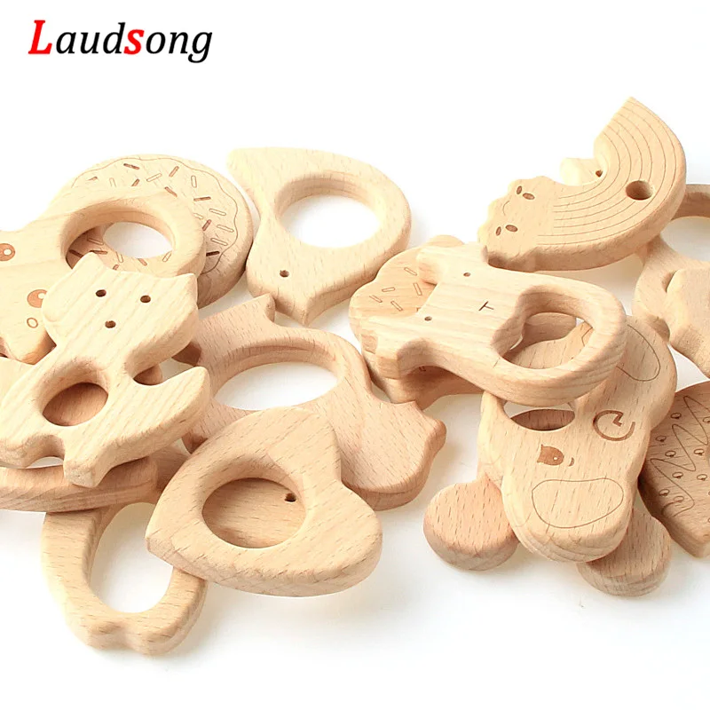 Комплект из 2 предметов для детей с изображением животных натурального бука