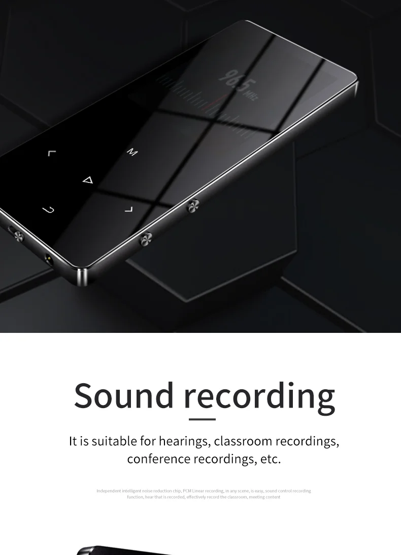IQQ новая версия MP3-плеер с bluetooth Динамик Сенсорный экран и встроенный 16G HiFi портативный walkman с радио/FM/запись