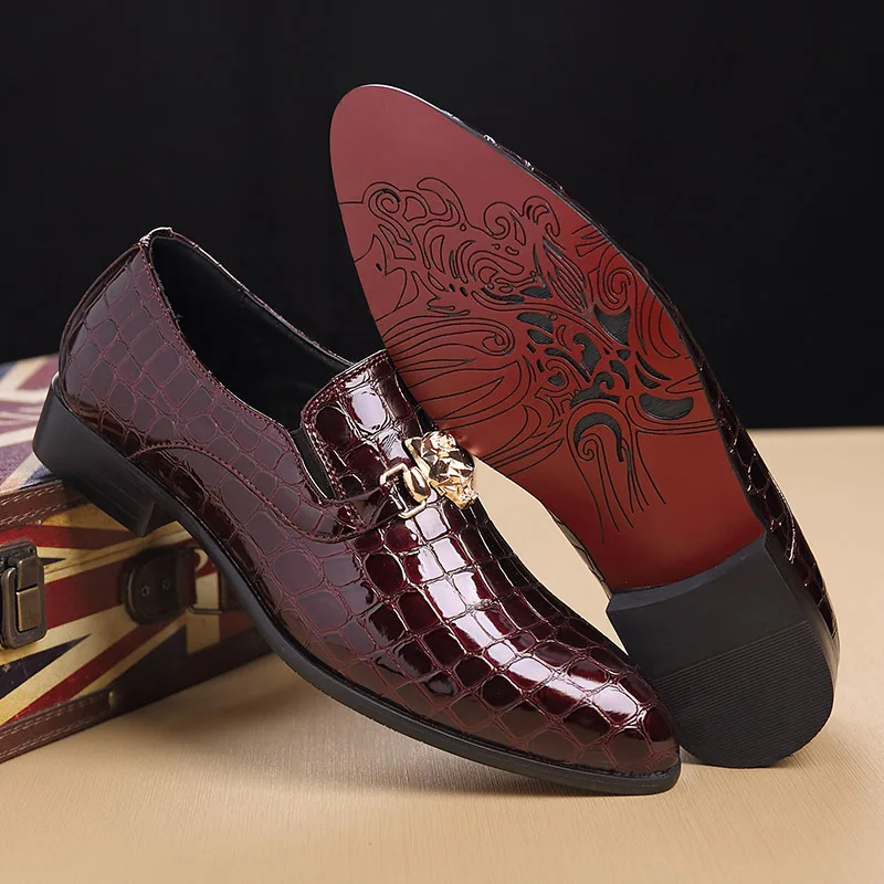 Fashion Men Pu Leather Shoes Pointed Toe Slip on Loafers Flat Comfort Casual Spring and Autumn | Обувь