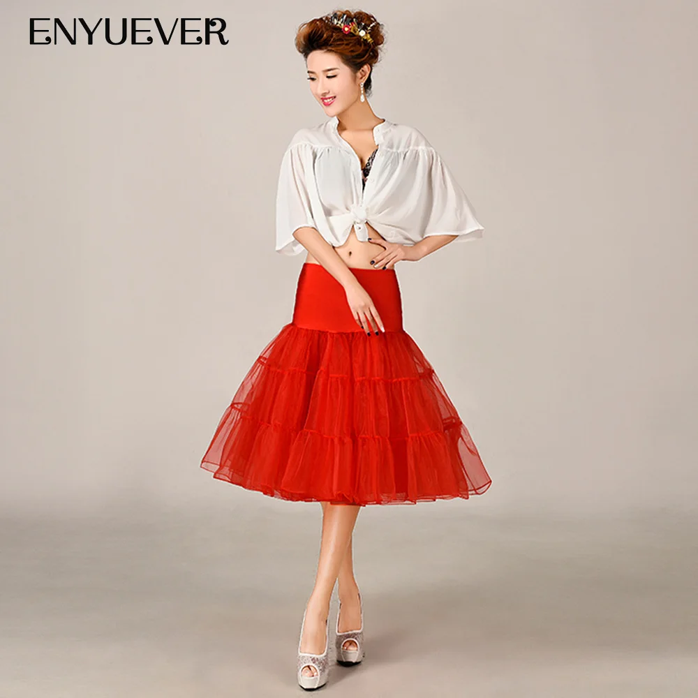 Enyuever Винтаж нижняя юбка Юбка 1950 х 60 годов кринолин короткие ретро качели