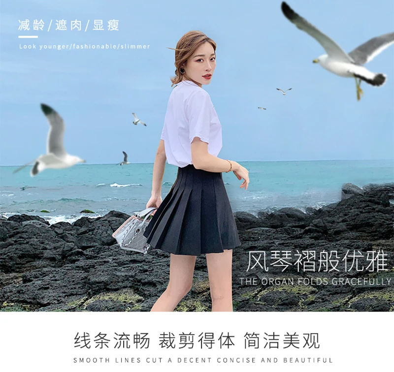 Sexy Womens Pleated Mini Skirt Schoolgirl Short Dress Cosplay Club Costume Solid Color Mini Skirts Faldas Mujer Moda plus size