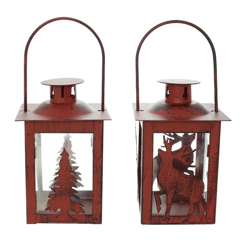 Christmas Decoration Candles Typhoon Lanterns Trees Deer And Elk Decorations Red | Дом и сад