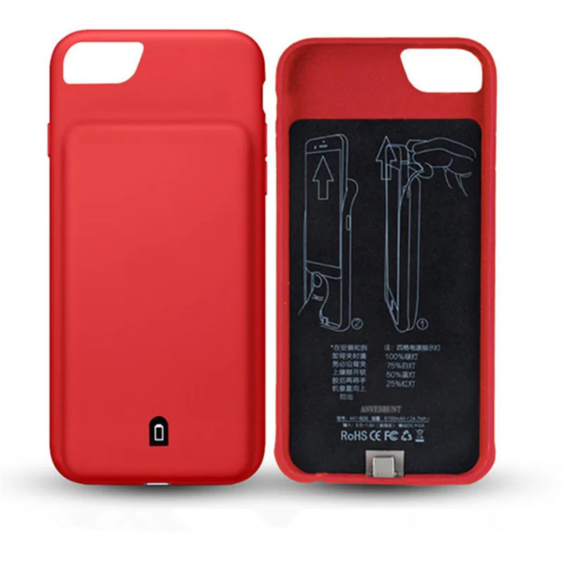 4500/7000 mAh внешняя Батарея Зарядное устройство чехол для iPhone 7 Plus 8 плюс 6 6s