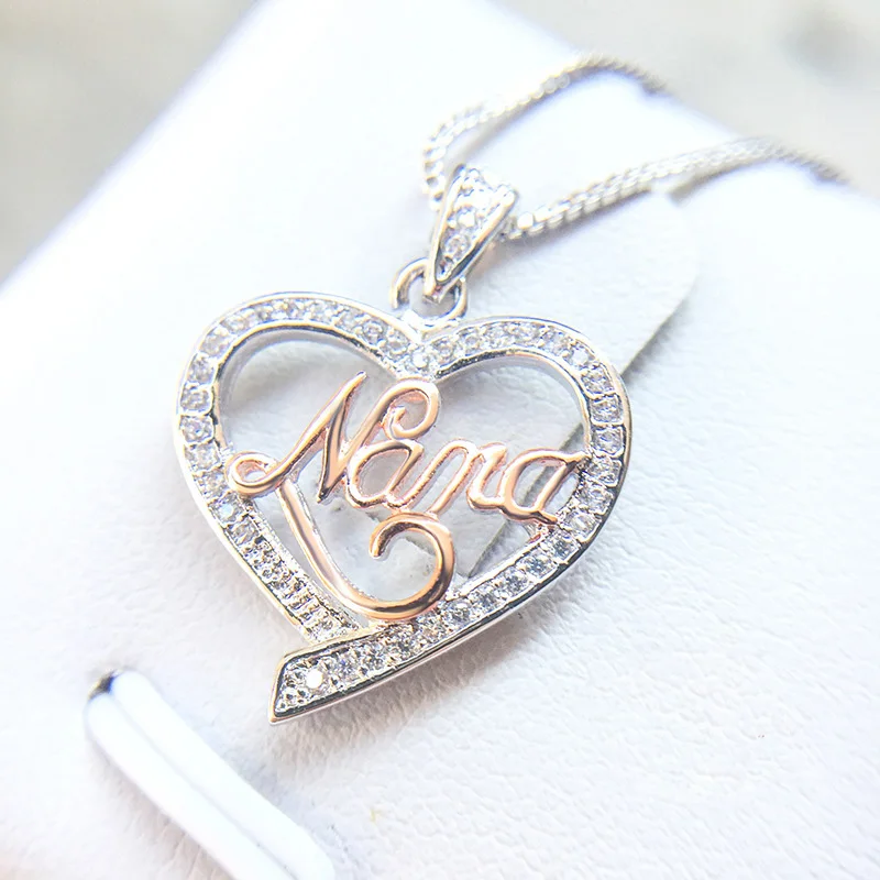 

Sure 925 sterling silver Love Heart Pendant with box Charm AAA Zircon Genuine Necklace for Women mother's gift