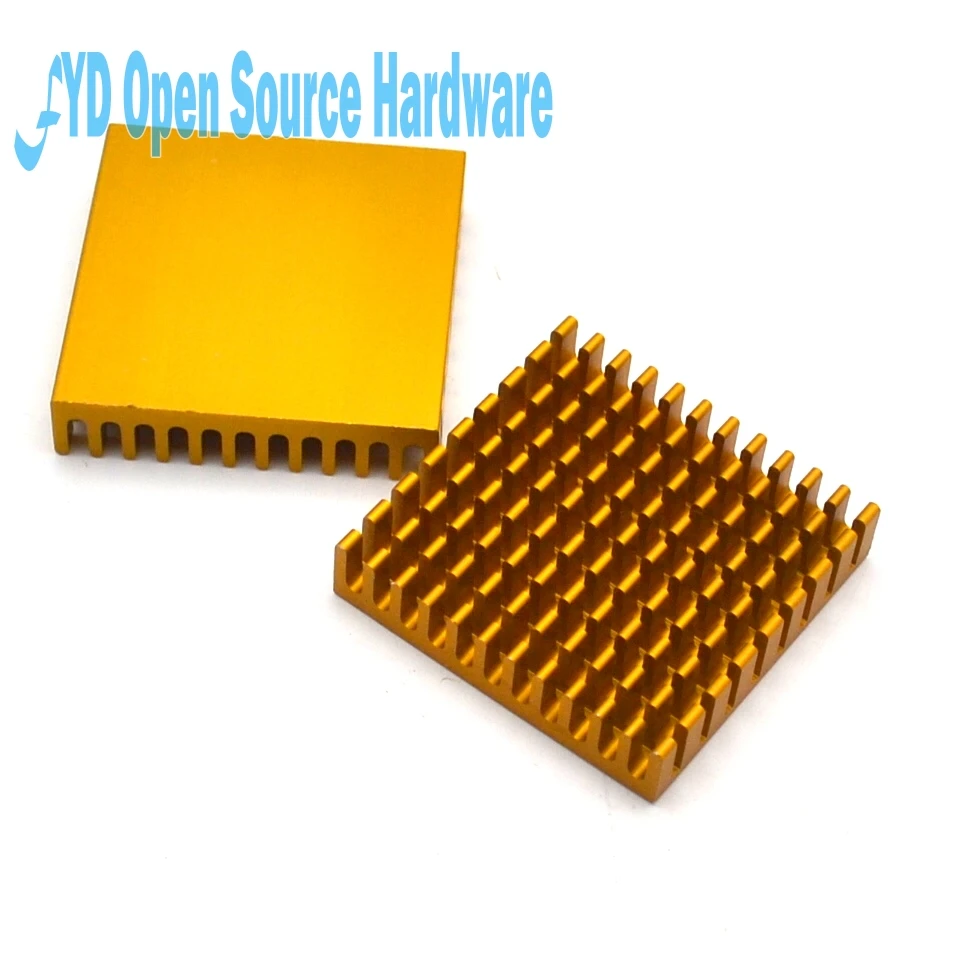 Heat sink 45*45*10MM (gold broken groove) high-performance heat yellow thick aluminum plate | Электронные компоненты и