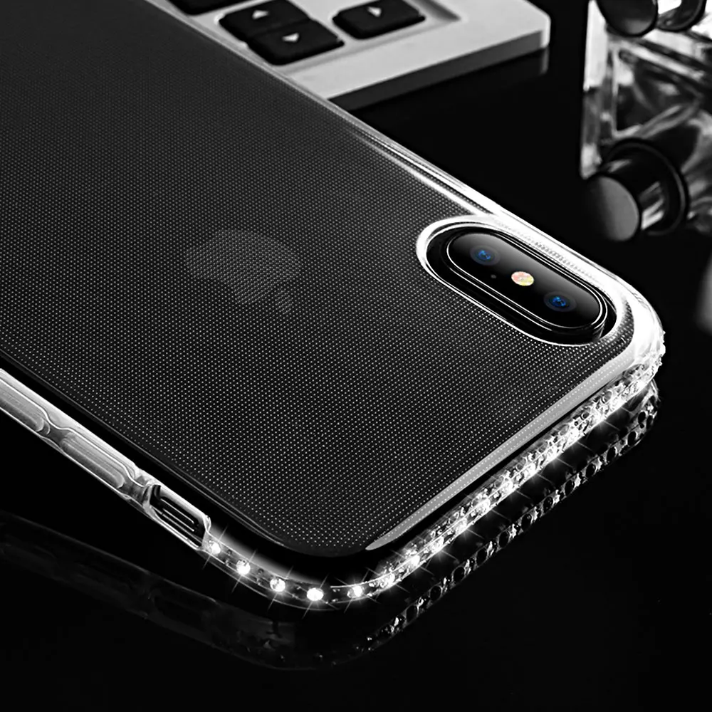 KISSCASE HD Алмазный Прозрачный чехол для телефона iPhone X 7 8 6 6S Plus мягкий TPU 5 5S SE