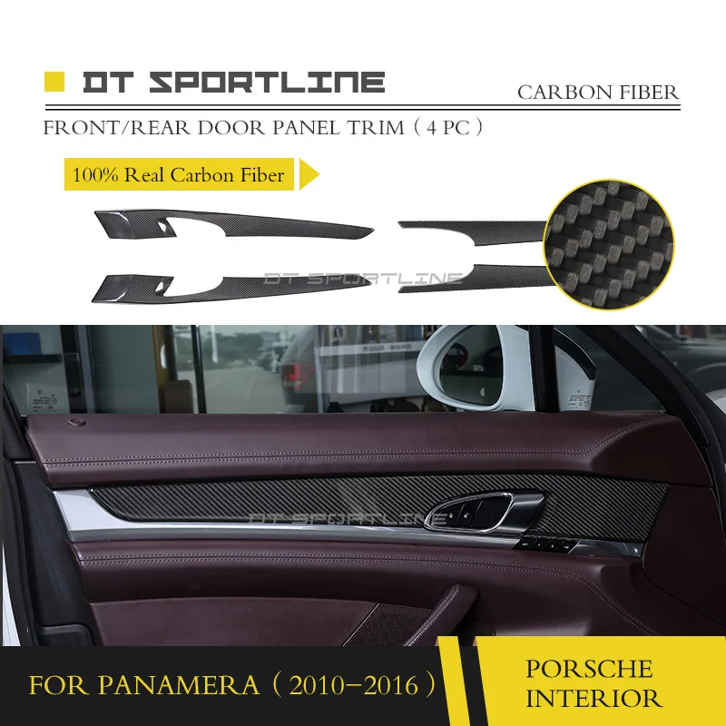 Настоящая внутренняя отделка из углеродного волокна для Porsche Panamera 970 Dash Kit Крышка центральной консоли дверная ручка Накладка приборной панели