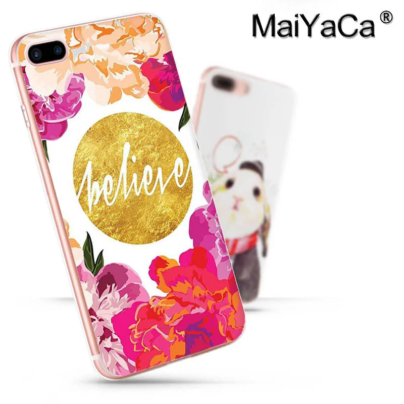 Мягкий чехол из ТПУ MaiYaCa Proverbs Word Quotes Flowers для iPhone 8 7 6 6S Plus X xs max xr 10 5 5S SE 11pro|Бамперы| |