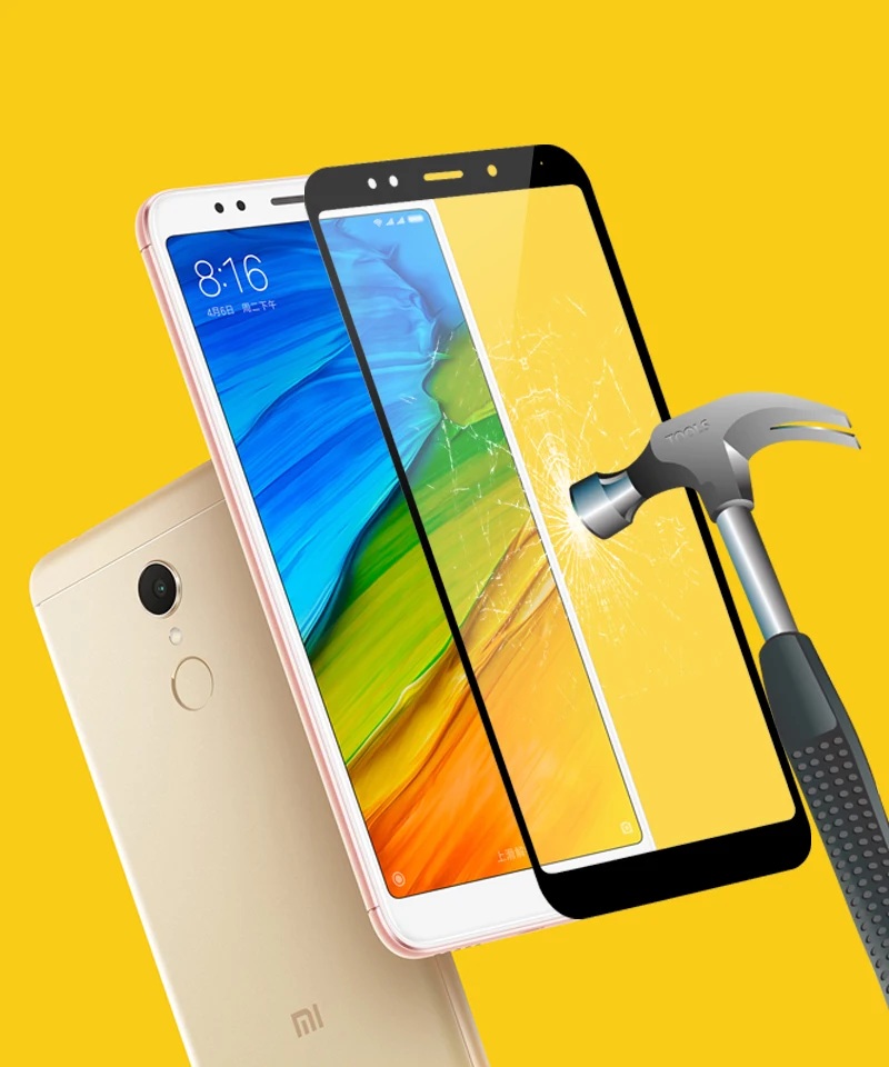 9H полное покрытие Защита экрана для Xiaomi Redmi 5 Plus закаленное стекло Защитная пленка