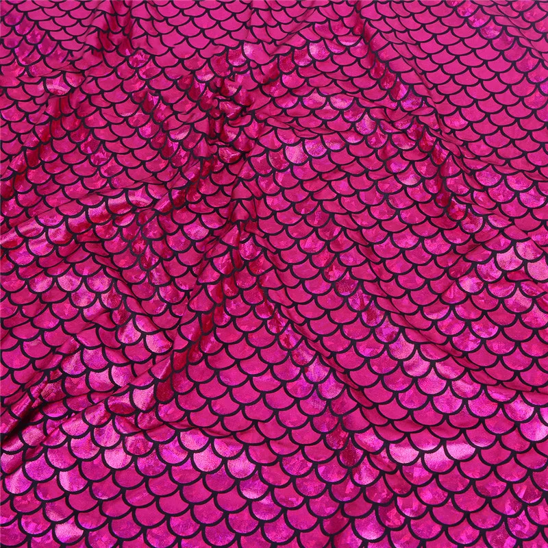 hot pink Meetee 50/100 см Ширина 150 см с позолоченном тиснением в виде рыбьей чешуи ткань спандекс для сцены платье Женская одежда деко изделия для шитья аксессуар - Цвет: hot pink