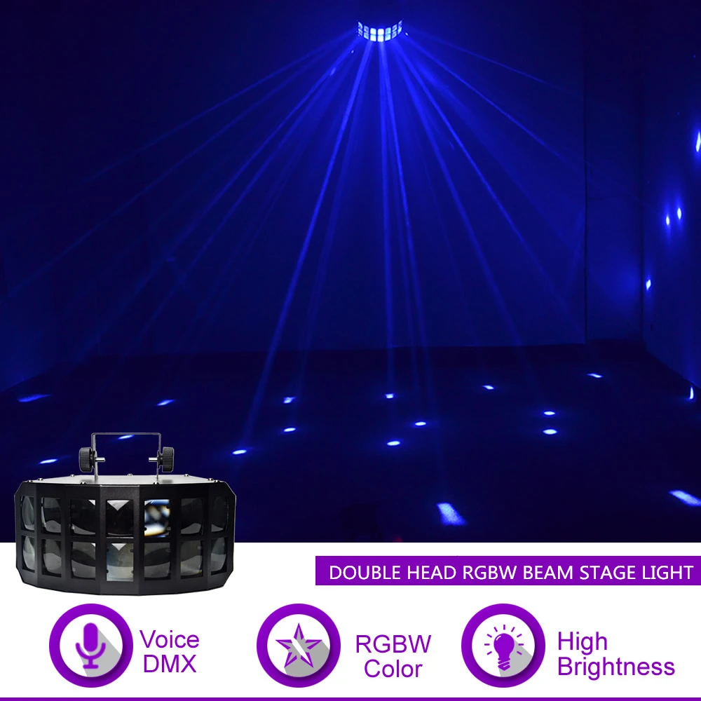 Sharelife Double RGBW LED Beam Lamp DMX Sound for KTV Club Bar DJ Light Home Gig Party Show Stage Lighting Effect  X-DB