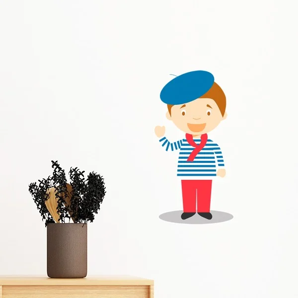 

Sea Blue France Cartoon Removable Wall Sticker Art Decals Mural DIY Wallpaper for Room Decal