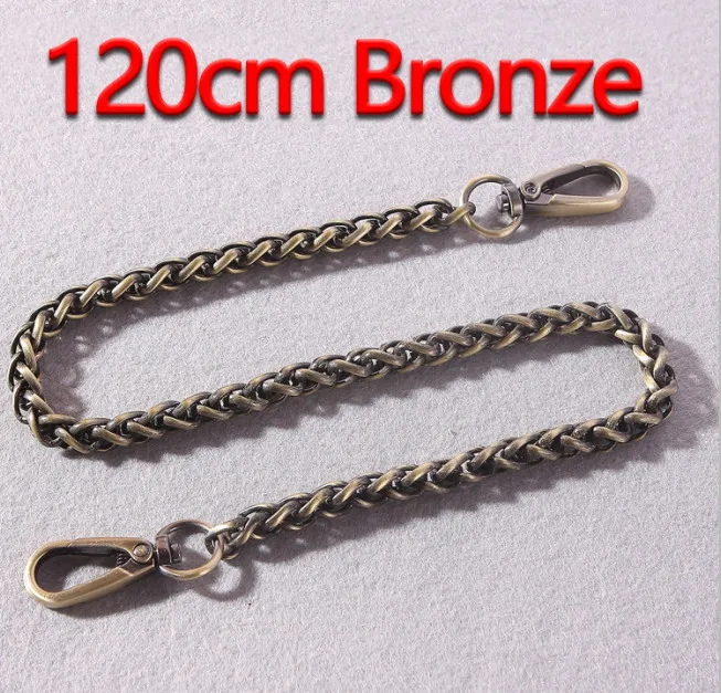 120cm Bronze DIY 40 см-140 см МЕТАЛЛИЧЕСКИЕ Сменные цепочки, плечевые ремни для сумок, 8 мм золотые, серебряные, оружейные черные, бронзовые ручки для сумок - Цвет: 120cm Bronze