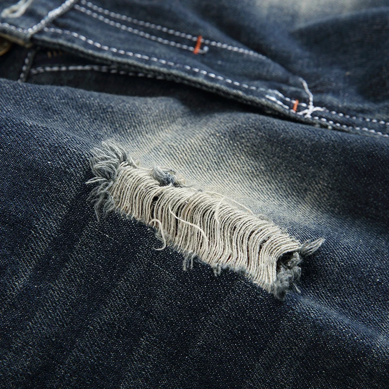 Высококачественные рваные джинсовые брюки HMILY в строгом стиле мужские джинсы