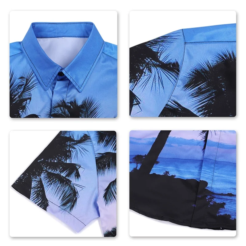 Cloudstyle, мужская рубашка с коротким рукавом, 3D Cocos, морской пляж, Гавайские рубашки, Camisa Masculina, мужские рубашки с цветочным принтом, уличная одежда