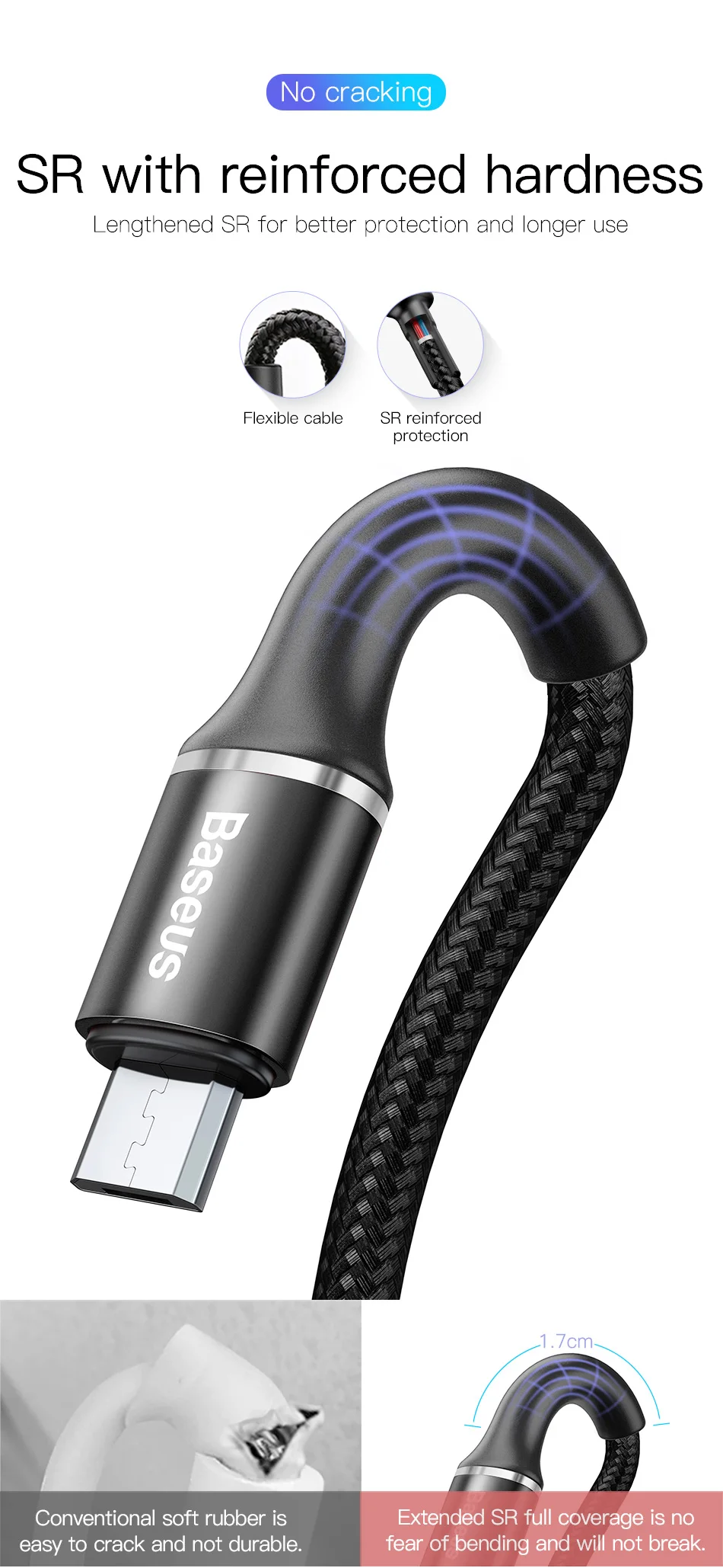 Baseus кабель Micro USB 3A Быстрая Зарядка Кабель Microusb для samsung Xiaomi Redmi 4 Note 5 Pro Android кабели для мобильных телефонов