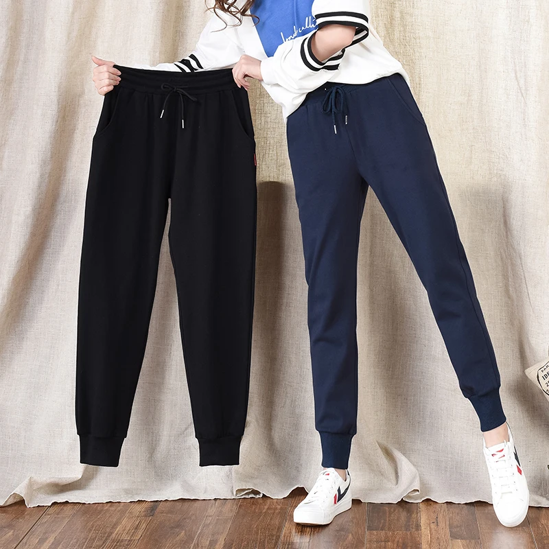 Хип-Хоп Уличная Брюки для девочек Треники Для женщин Slim Fit Дамские шаровары