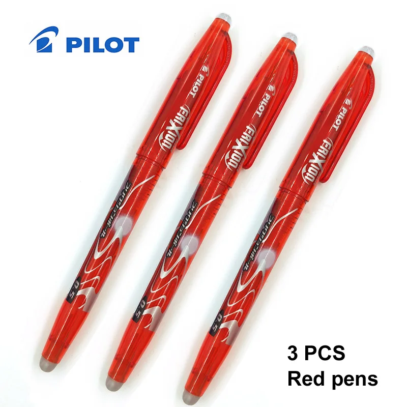 3 PCS red pens Бренд Pilot FriXion LFB-20EF стираемые гелевые ручки тонкий кончик 0,5 мм черные/синие/красные чернила - Цвет: 3 PCS red pens