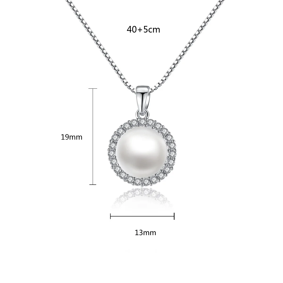 Имитация Подвеска с большой жемчужиной белого золота Цвет покрытием звенья цепи