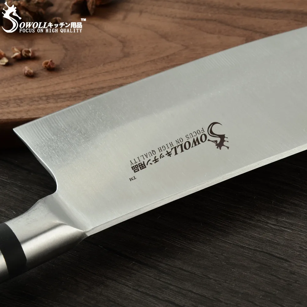 Sowoll кухонный нож нарезка Мясницкий китайский шеф из высокоуглеродистой стали 7