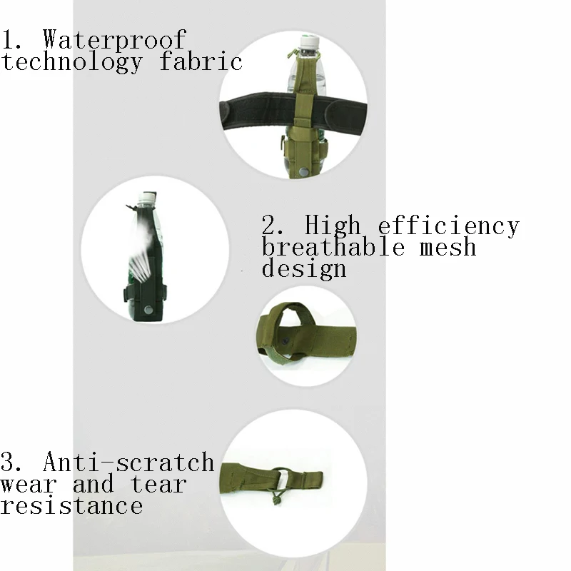 MilitaryTactical Прочный портативный Нейлоновый Регулируемый волшебный чехол для бутылки воды Открытый Кемпинг пеший Туризм Дикий портативный сумка DLY007