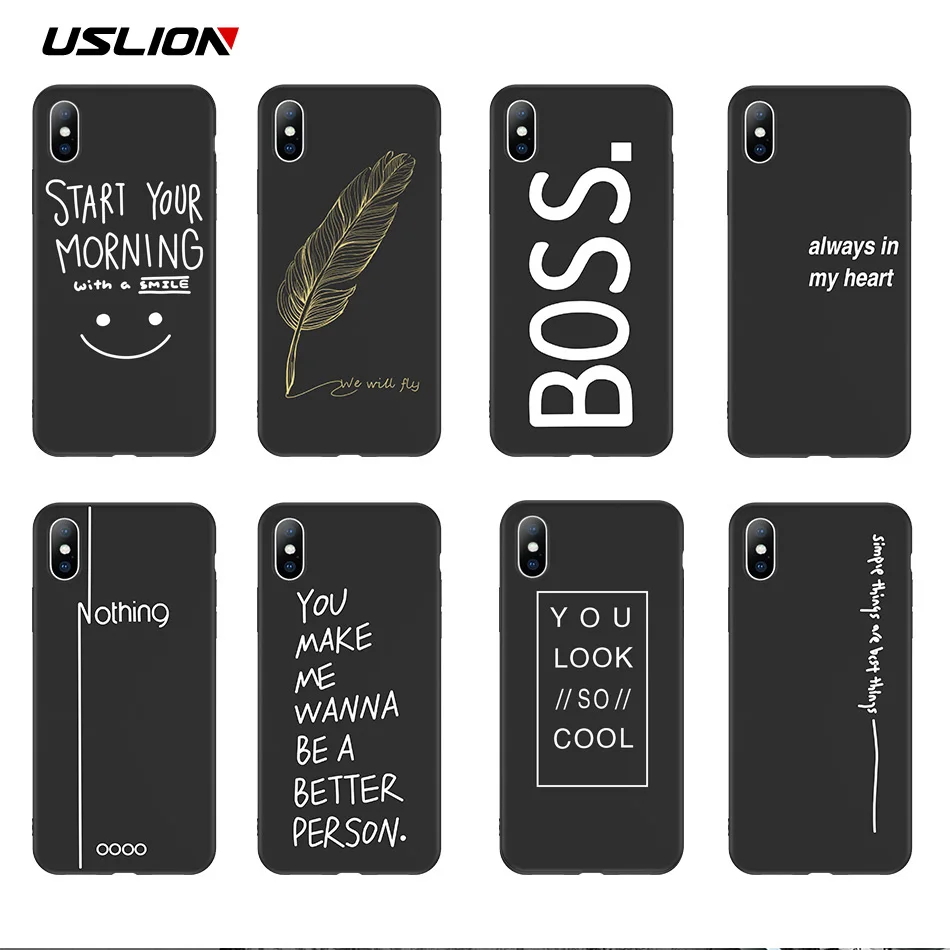 Рельефный 3D чехол USLION для телефона iPhone 7 8 Plus 6 S 5 5s SE мягкая задняя крышка из ТПУ с