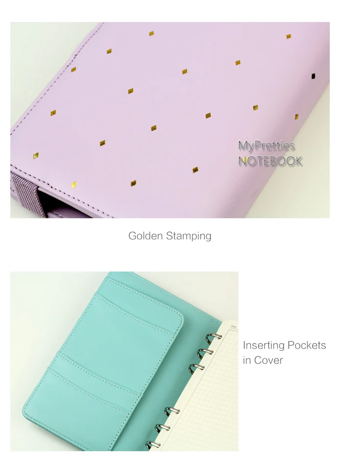 MyPretties Star 6 связующего отверстия Организатор a5 a6 Макарон Тетрадь DIY планировщик повестки дня Дневник Журналы канцелярские принадлежности