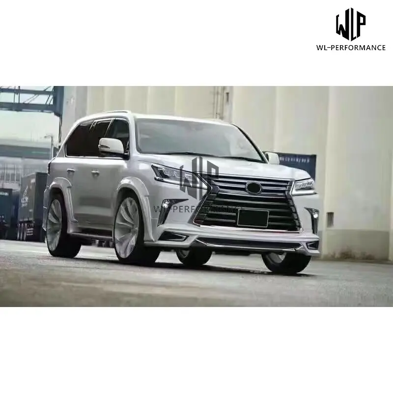 LX570 высококачественный стеклопластиковый материал, неокрашенное переднее и заднее колесо для губ, Стайлинг автомобиля для LX570, комплект кузова автомобиля