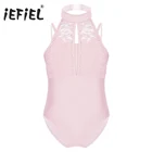 Детские балерины для девочек, танцевальные костюмы, кружевной корсет, балетные гимнастические леотарды для детей, костюмы для лирических танцев