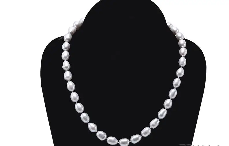 

Women Jewelry natural pearl 11mm light gray oval round freshwater pearl necklace gift 43cm 17''