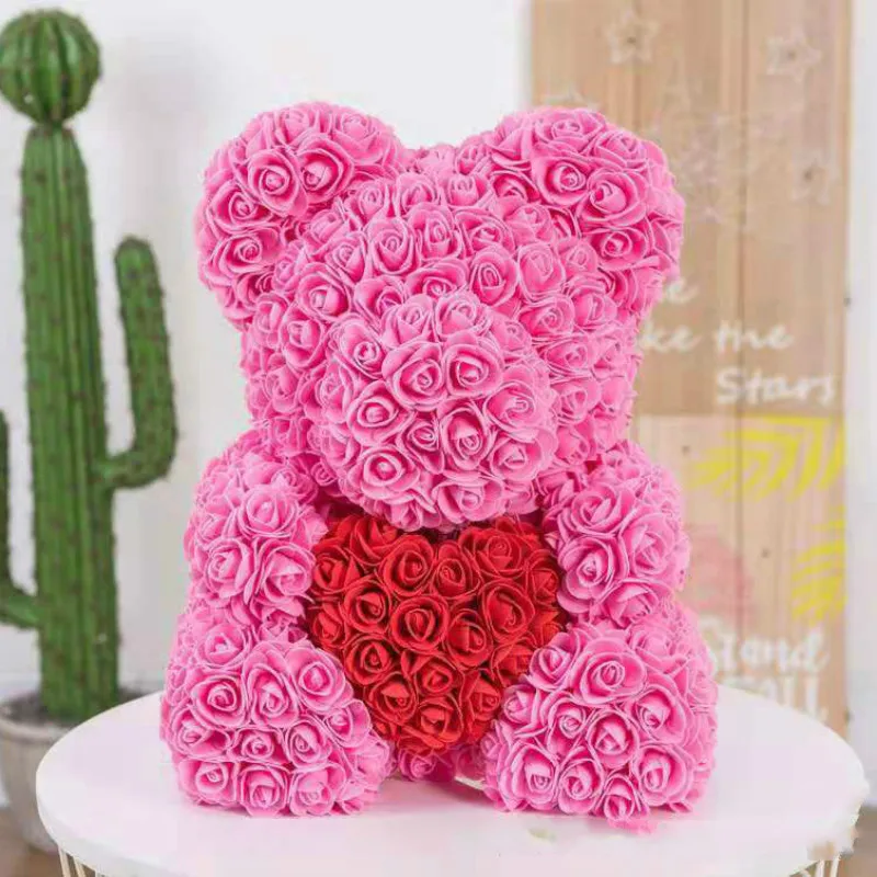 2019 Valentines' Day Gift PE Rose Bear Handmade Artificial Flower Love Girlfriend Anniversary New Year Foam | Дом и сад