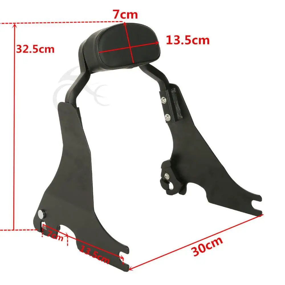 

Motorcycle Sissy Bar Short Passenger Back Rest For Harley Sportster 883 1200 XL 48 72 2004-2020 Black/Chrome