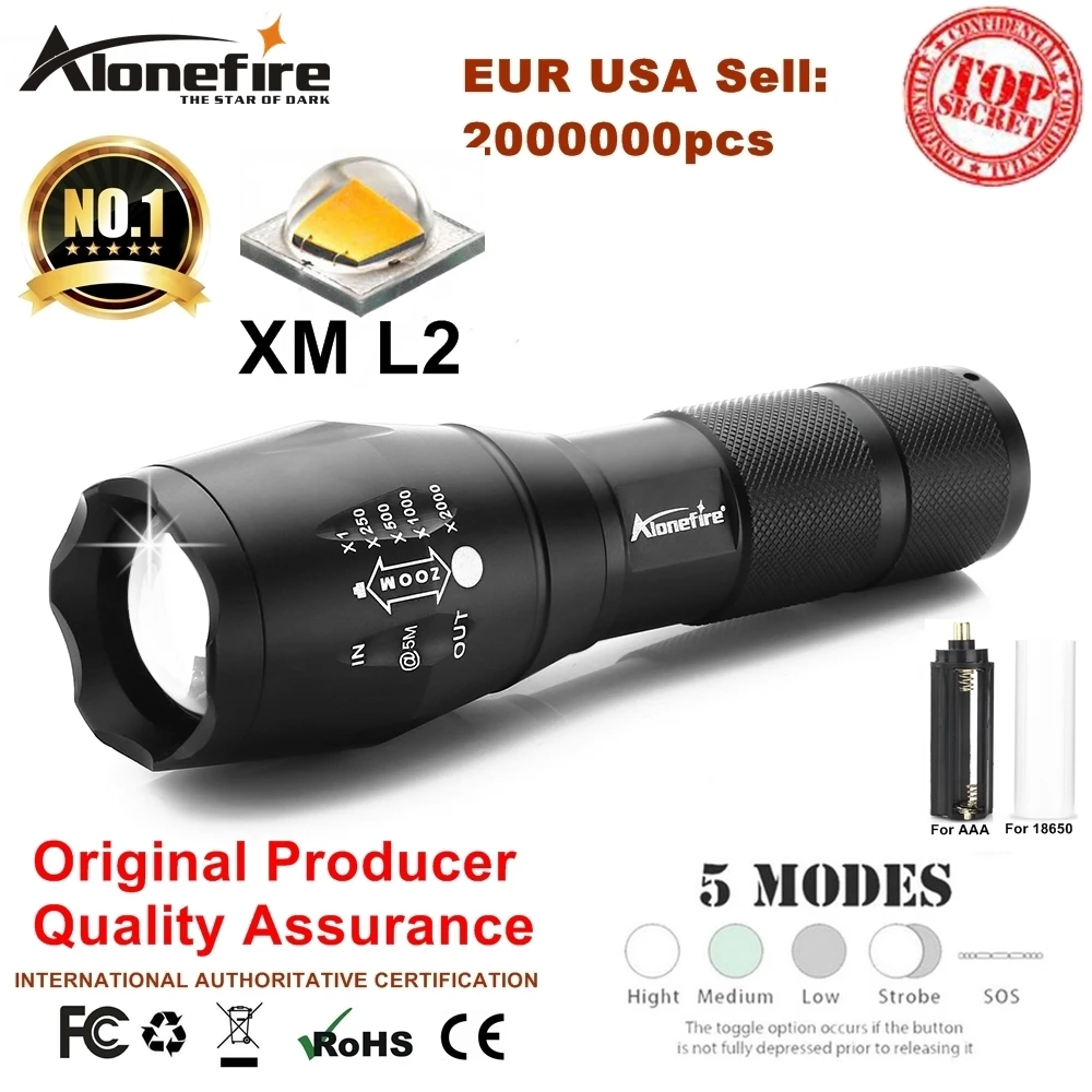 Alonefire G700 CREE XM-L2 T6 V6 8000 лм алюминиевый светодиодный фонарь с зумом тактический фонарь для охоты и путешествий AAA 18650 перезаряжаемый аккумулятор