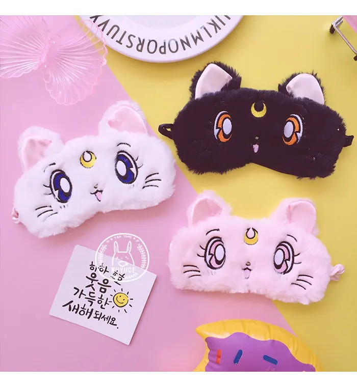 Маска для глаз Sailor Moon водонепроницаемая ледяная сна дышащая с мультяшным котом