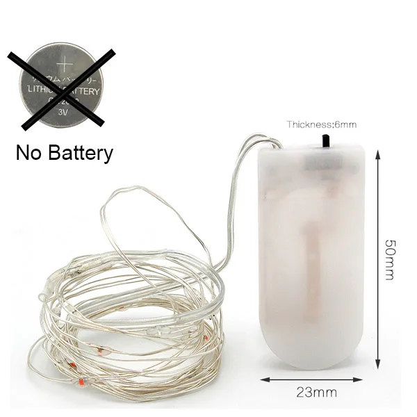 No Battery 10 м 5 м 100 50 светодиодный 3 х АА батареи светодиодный гирлянды для рождественской гирлянды вечерние свадебные украшения Рождественская елка мигалка сказочные огни - Испускаемый цвет: No Battery