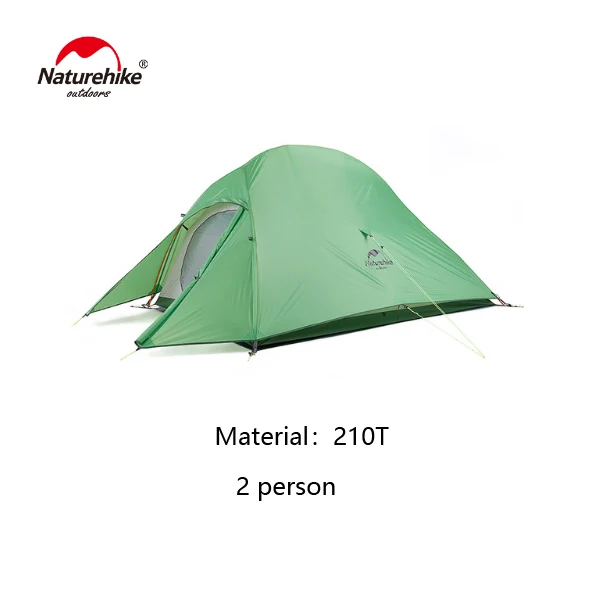 2 person light green Naturehike Новая Самостоятельная 1 2 3 человек Сверхлегкая уличная кемпинговая палатка облачная 1 2 3 обновленная 20D силиконовая тканевая палатка - Цвет: 2 person light green