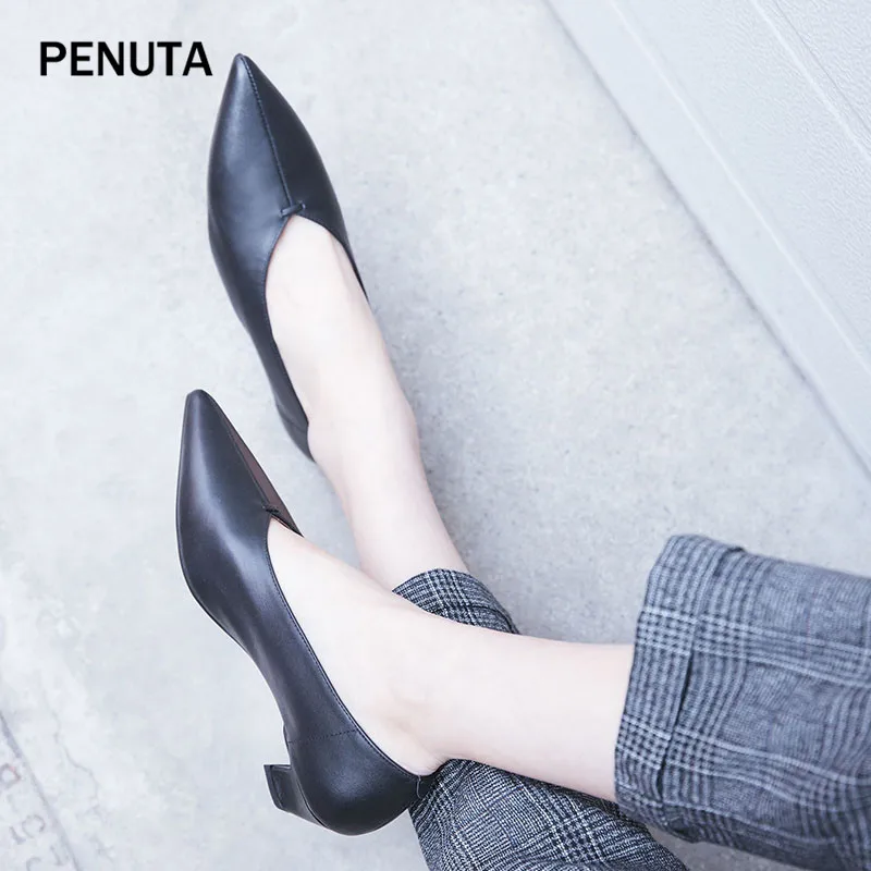 PENUTA/; женская обувь на каблуке; туфли-лодочки из натуральной кожи; женская обувь заостренная; женская обувь Лолиты; европейский дизайн; PG917