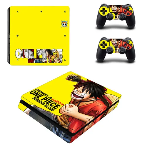 YSP4S-0281 Аниме одна деталь Луффи PS4 тонкая кожа Наклейка для sony playstation 4 консоль и 2 контроллера кожи PS4 тонкий стикер винил - Цвет: YSP4S-0281