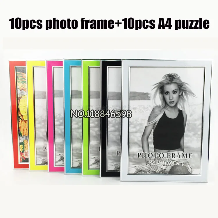 20 шт. (10 пазлов формата А4 с кронштейном сделай сам Термотрансферная фоторамка + 10