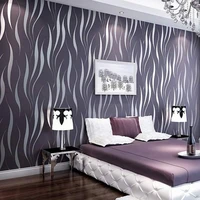 wave line stripe 3d embossed non woven flocking wallpaper roll for walls 3d modern fashion living room tv background wall paper