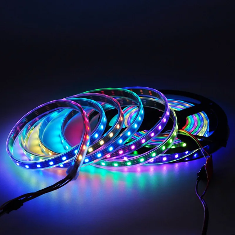 WS2812 SMD 5050 RGB Светодиодная гибкая полоса индивидуально Адресуемая WS2812B внешняя IC DC5V