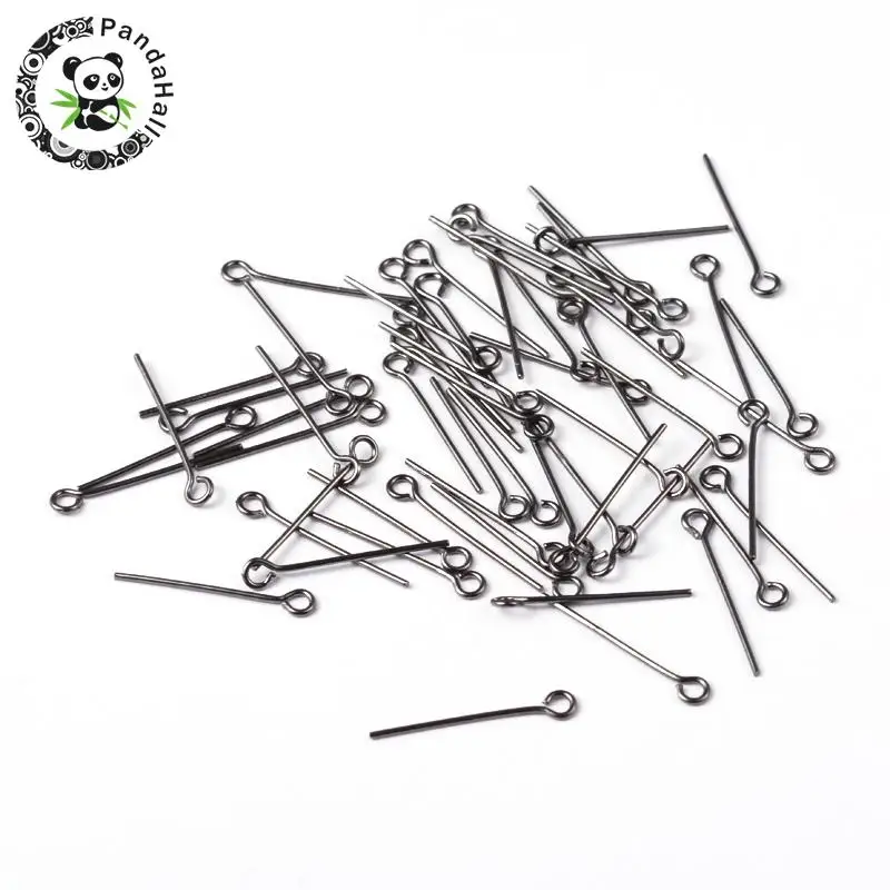 

Black Plated Brass Eyepins Jewery Making Findings, 20x0.7mm, Hole: 2mm