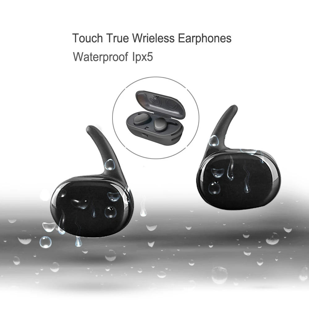 Сенсорное управление мини близнецы беспроводные наушники TWS водонепроницаемые