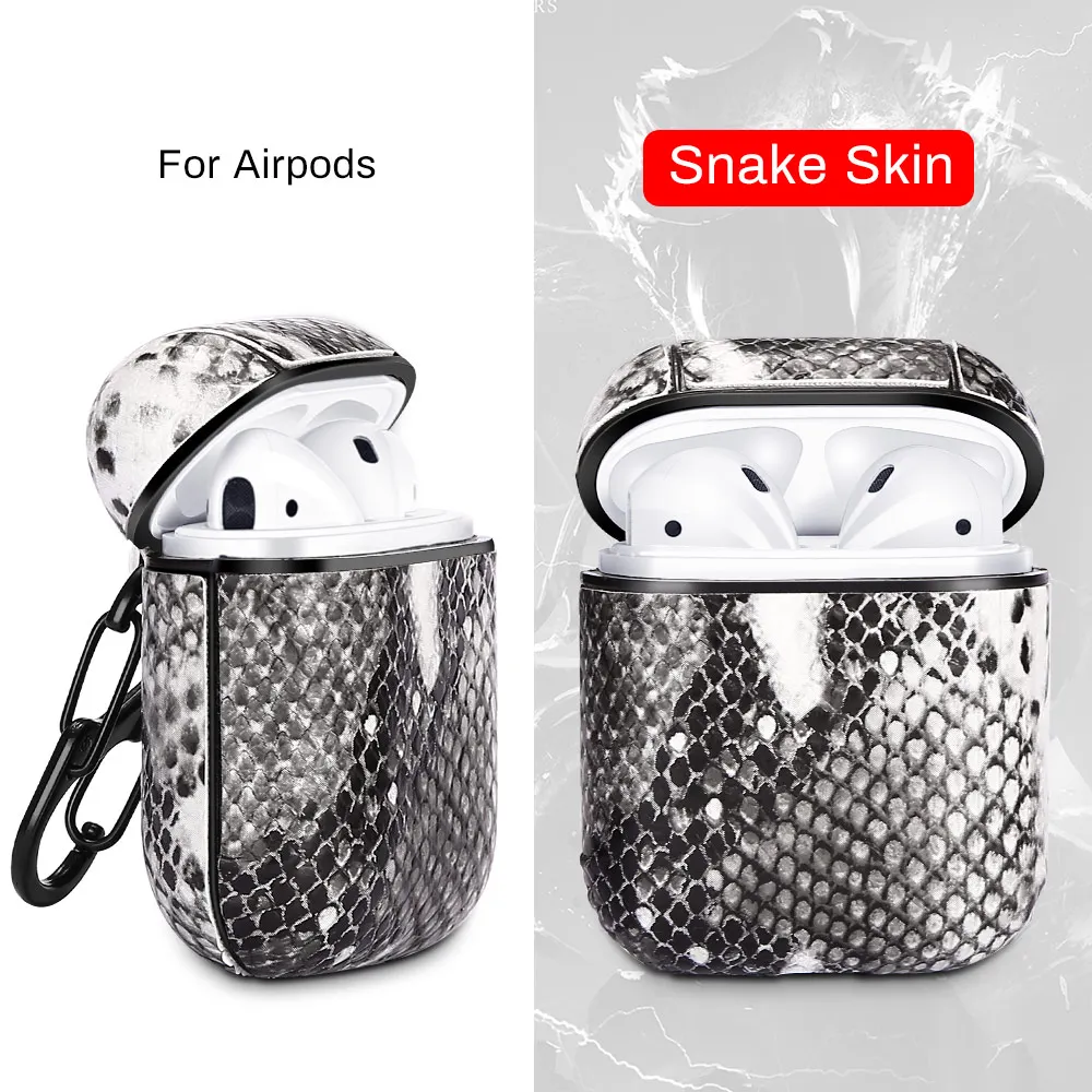 KISSCASE змеиная кожа чехол для наушников Airpods Bluetooth наушники защитный Apple гарнитура