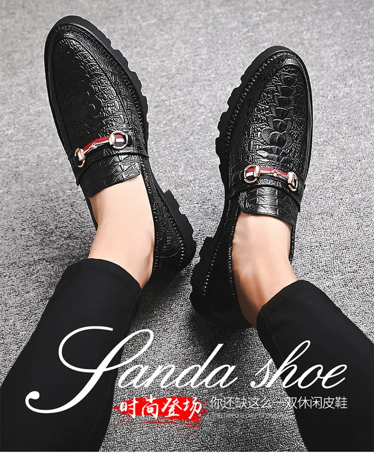 Pointed Crocodile Men's Comfortable Waterproof Soft Shoes Slip-On England Autumn Light Wedding ZL011 | Обувь
