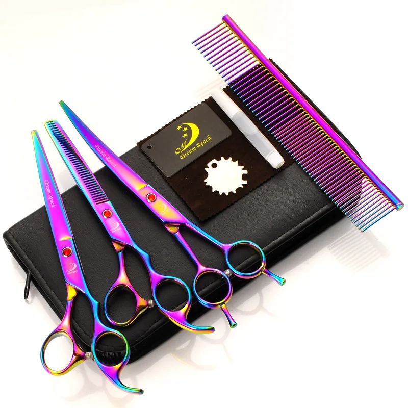 

Dream Reach набор ножниц для груминга домашних животных 7 в профессиональной Японии 440C собачьи ножницы для стрижки волос + изогнутые + истонченны...