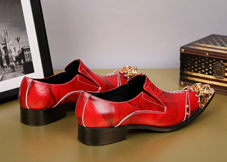 Новинка 2017 г. мужчин с острым носком броги оксфорды без шнуровки натуральная кожа