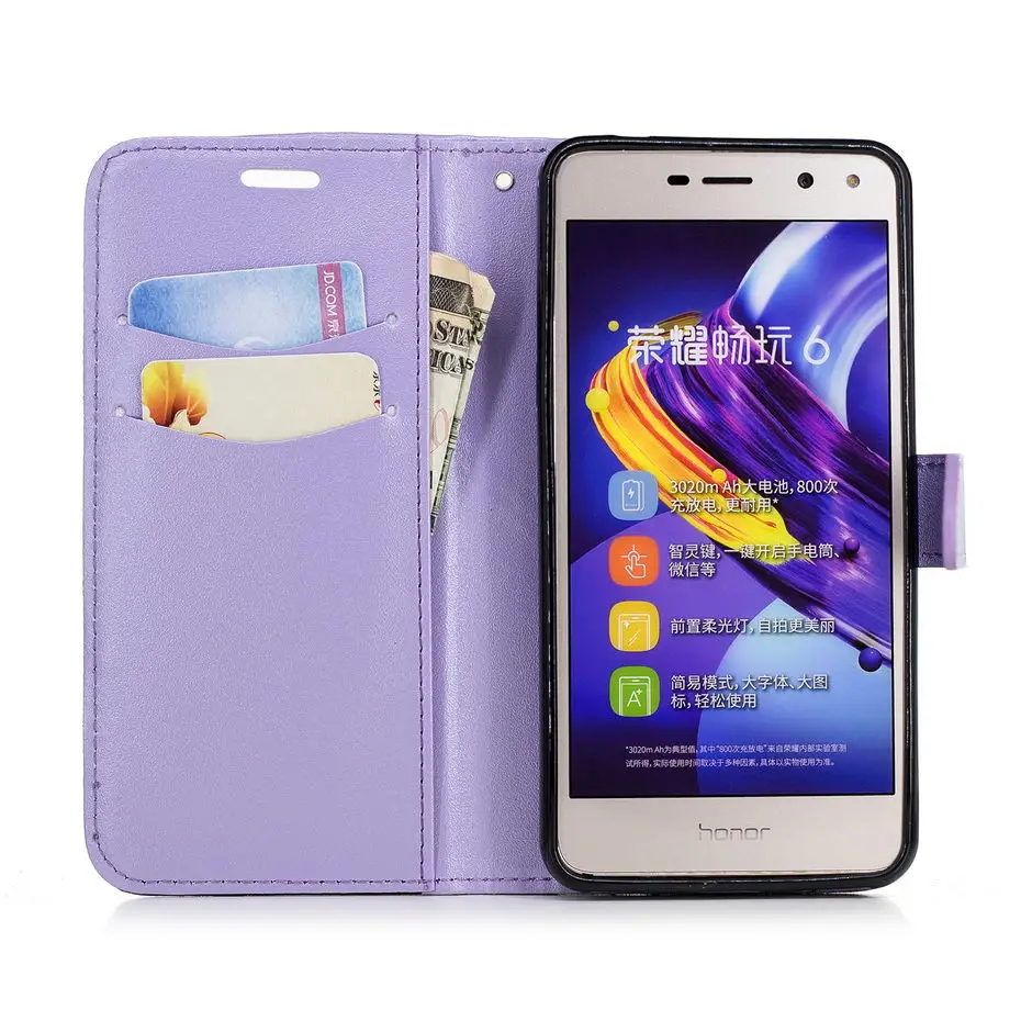 Чехол MILYSSI для Huawei Y5 2017 смешанные цвета кожаный флип кошелек чехол Y6 чехлы